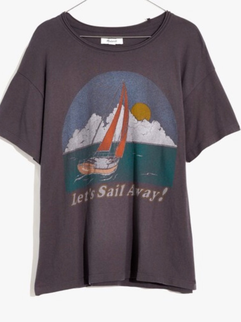 Madewell Charcoal Graphic 'Let's Sail Away' Short Sleeve Tee